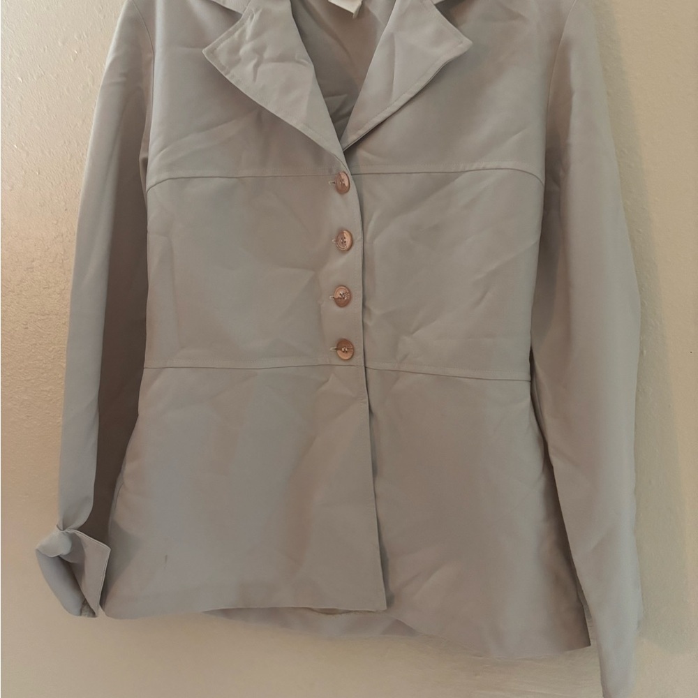 Beige / Khaki  Button-Up Blazer